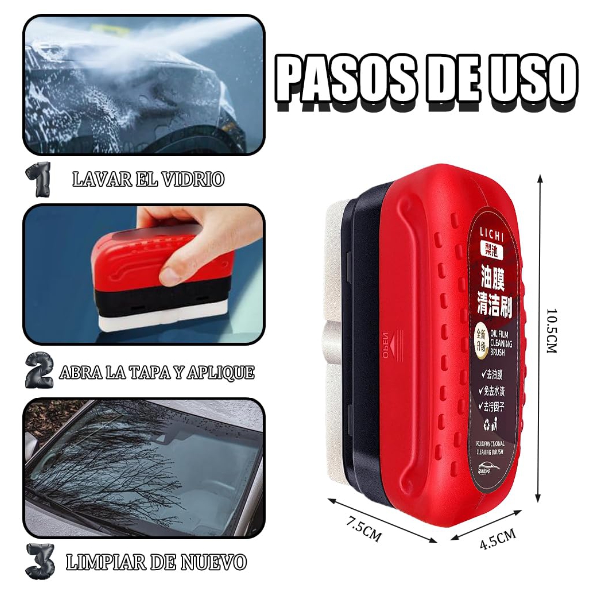 Cepillo limpieza pelicula para Carro